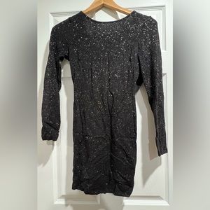 Black Cowel Open Back Glitter